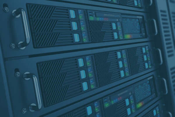 Server data center closeup panel room